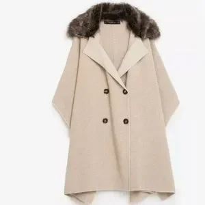 Cape Zara White Winter Coat Zara Jackets Coats Zara Knit Poncho